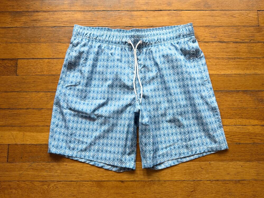 HOLLISTER Blue Retro 4-Way Stretch Swim Trunks Mens sz M (NWOT)